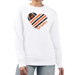 Baltimore Orioles G-III 4Her by Carl Banks Women's Heart Logo Fleece Pullover Sweatshirt - MLB Pullover