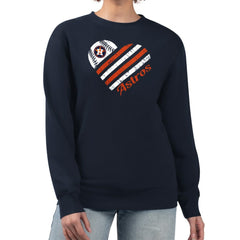 Houston Astros G-III 4Her by Carl Banks Women's Heart Logo Fleece Pullover Sweatshirt - MLB Pullover