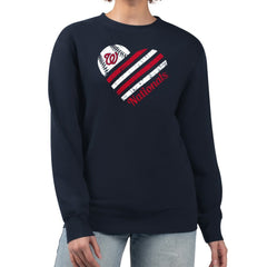 Washington Nationals G-III 4Her by Carl Banks Women's Heart Logo Fleece Pullover Sweatshirt - MLB Pullover