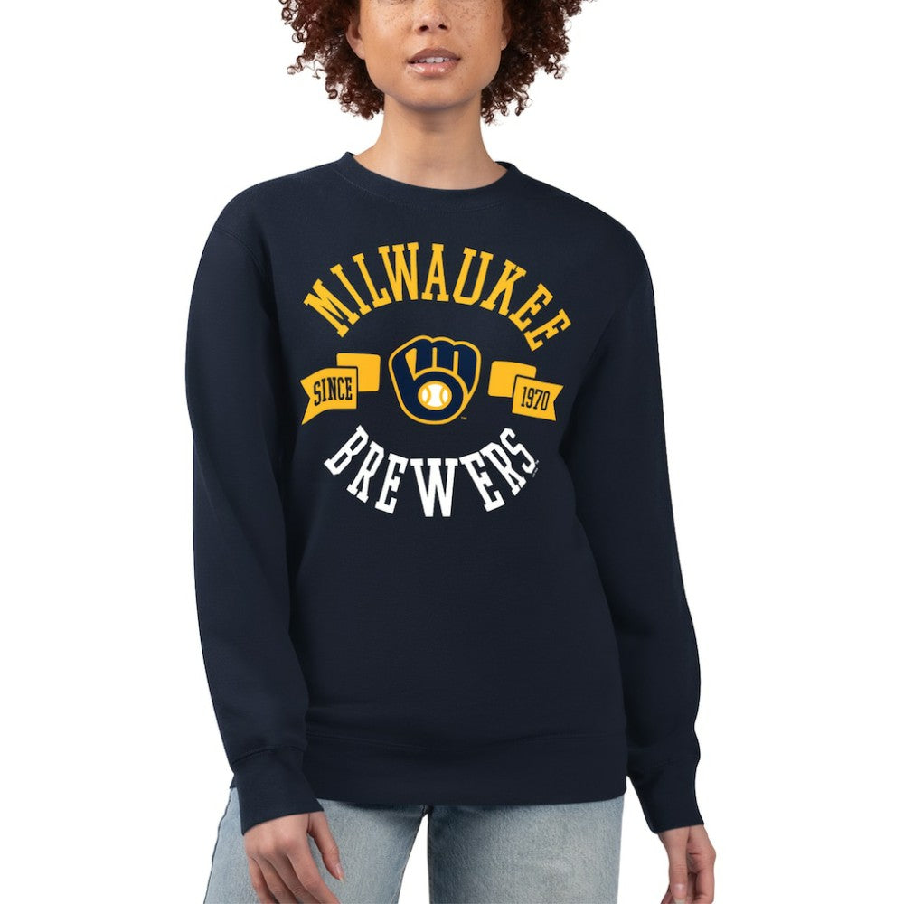 Milwaukee Brewers G-III 4Her by Carl Banks Women's Team Logo Fleece Pullover Sweatshirt - MLB Pullover
