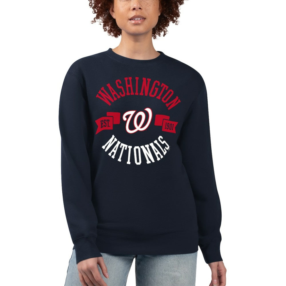Washington Nationals G-III 4Her by Carl Banks Women's Team Logo Fleece Pullover Sweatshirt - MLB Pullover