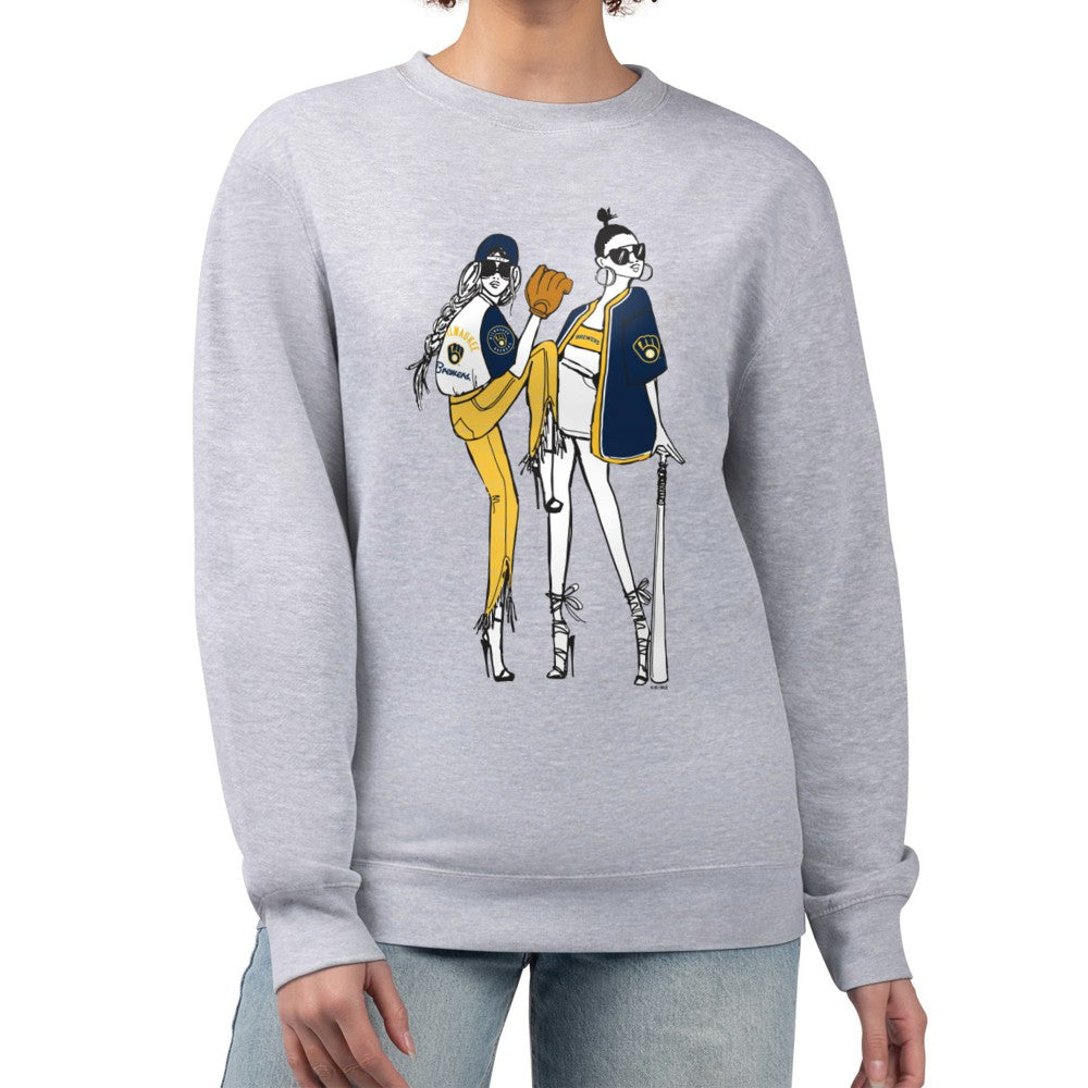 Milwaukee Brewers G-III 4Her by Carl Banks Women's Baseball Girls Fleece Pullover Sweatshirt - MLB Pullover