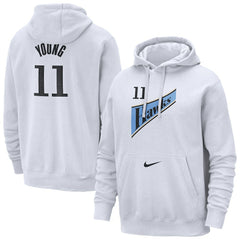 White Trae Young Atlanta Hawks 2024/25 Name & Number Pullover Hoodie | NBA
