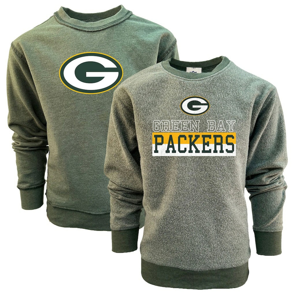 Green Bay Packers Wes & Willy Youth Reversible Fleece Pullover Sweatshirt | NFL Discount