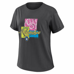 Milwaukee Brewers WEAR by Erin Andrews Women's Domestic Box Color Boyfriend T-Shirt - MLB T-shirts