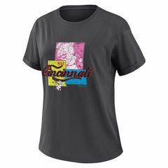 Cincinnati Reds WEAR by Erin Andrews Women's Domestic Box Color Boyfriend T-Shirt - MLB T-shirts
