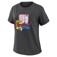 Cleveland Guardians WEAR by Erin Andrews Women's Domestic Box Color Boyfriend T-Shirt - MLB T-shirts
