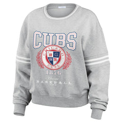 Chicago Cubs WEAR by Erin Andrews Women's Domestic Crest Pullover Sweatshirt - MLB Pullover