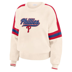 Philadelphia Phillies WEAR by Erin Andrews Women's Stripe Pullover Sweater - MLB Pullover