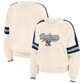 New York Yankees WEAR by Erin Andrews Women's Stripe Pullover Sweater - MLB Pullover