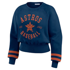 Houston Astros WEAR by Erin Andrews Women's Vintage Washed Cropped Pullover Sweatshirt - MLB Pullover