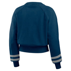New York Yankees WEAR by Erin Andrews Women's Vintage Washed Cropped Pullover Sweatshirt - MLB Pullover