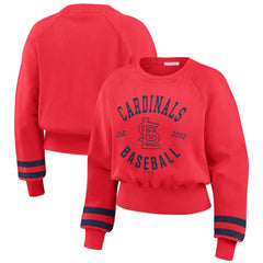St. Louis Cardinals WEAR by Erin Andrews Women's Vintage Washed Cropped Pullover Sweatshirt - MLB Pullover