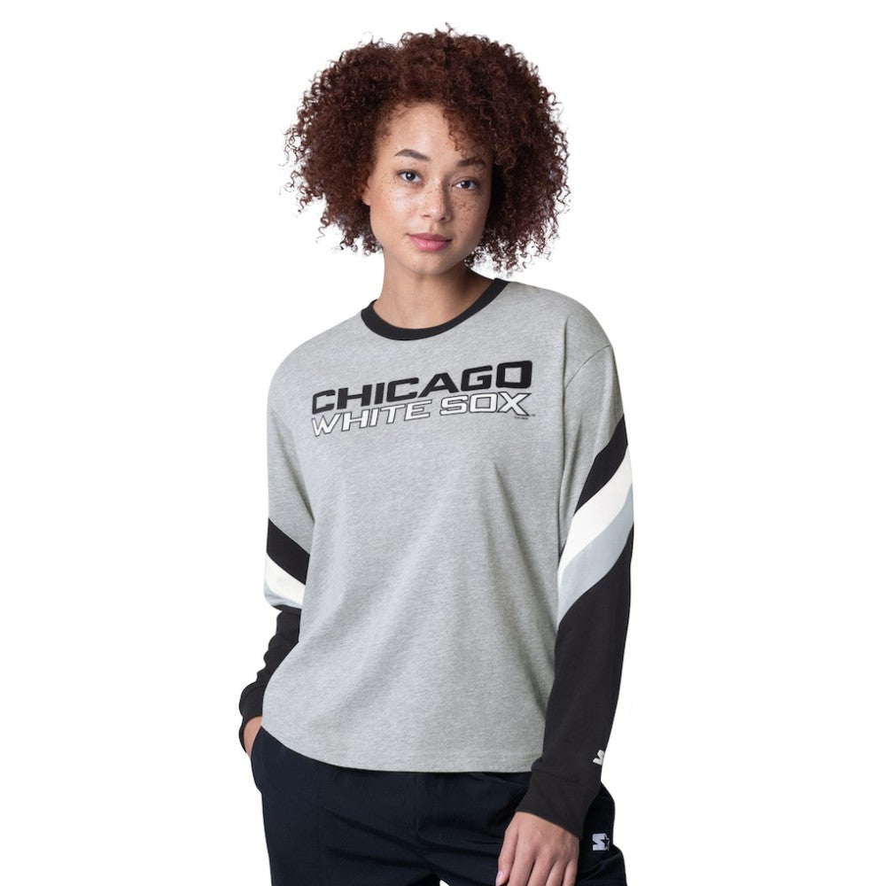 Chicago White Sox Starter Women's Triple A Fashion Color Block Long Sleeve Top - MLB Tops