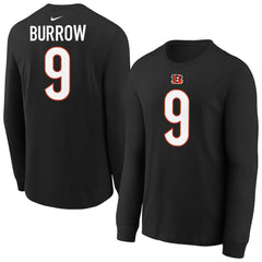 Cincinnati Bengals Joe Burrow Youth Player Name & Number Long Sleeve T-Shirt | NFL On sale