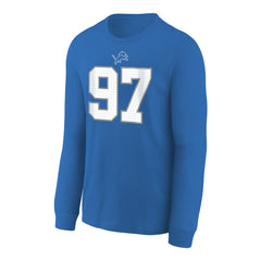 Detroit Lions Aidan Hutchinson Youth Player Name & Number Long Sleeve T-Shirt | NFL New