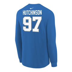 Detroit Lions Aidan Hutchinson Youth Player Name & Number Long Sleeve T-Shirt | NFL New