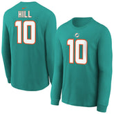 Miami Dolphins Tyreek Hill Youth Player Name & Number Long Sleeve T-Shirt | NFL On sale