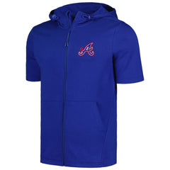 Atlanta Braves Levelwear Recruit Short Sleeve Full-Zip Hoodie - MLB Hoodies