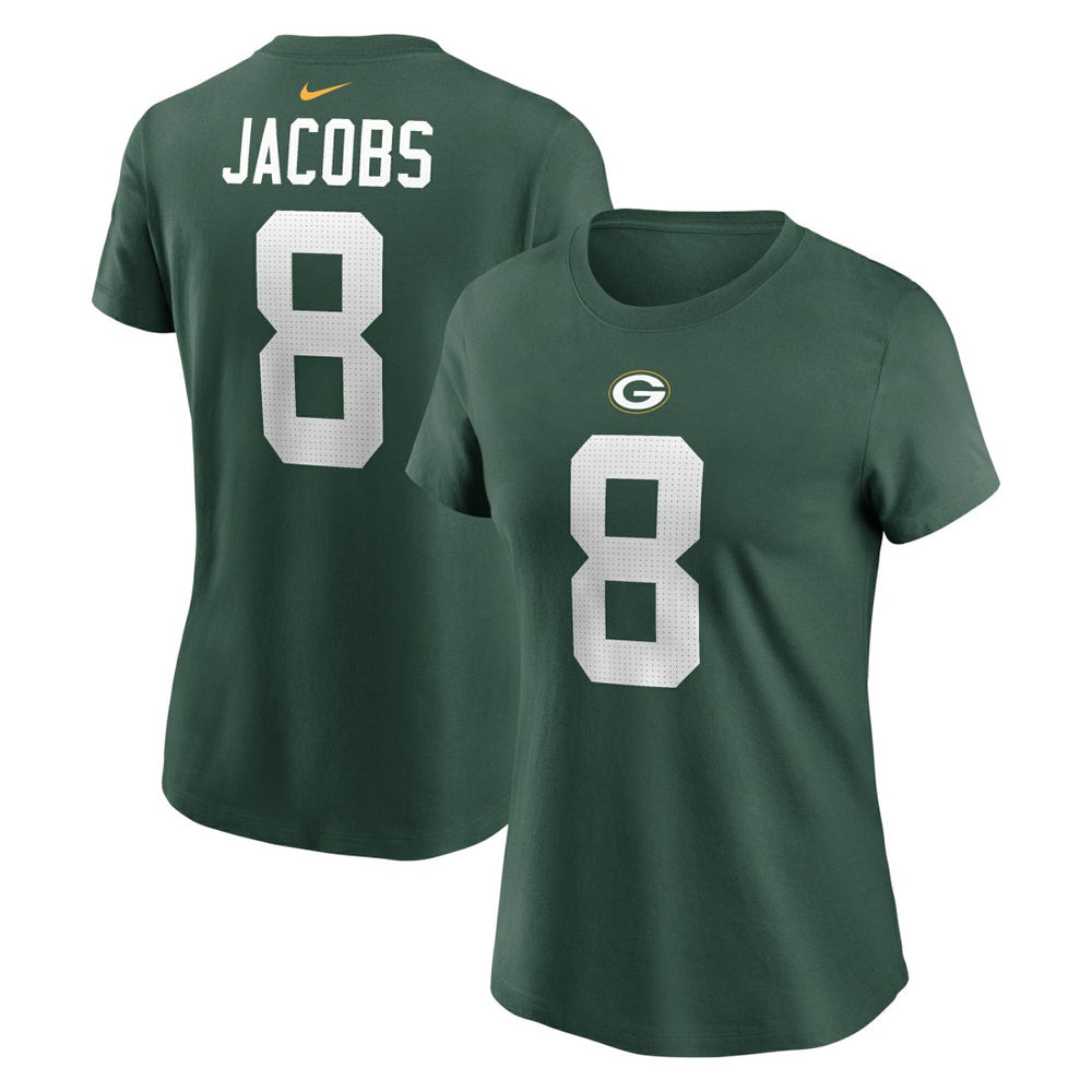 Green Bay Packers Josh Jacobs Women's Player Name & Number T-Shirt | NFL US