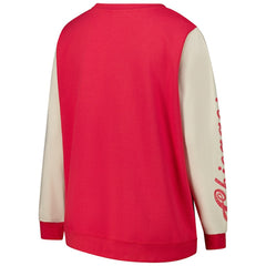 Red Chicago Bulls '47 Women's Plus Size Oversized Rise Andie Pullover Sweatshirt | NBA