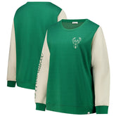 Hunter Green Milwaukee Bucks '47 Women's Plus Size Oversized Rise Andie Pullover Sweatshirt | NBA