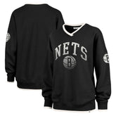 Black Brooklyn Nets '47 Women's Rise Wax Pack Daze '80s Oversize Pullover Sweatshirt | NBA