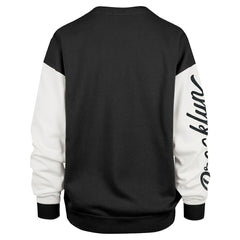 Black Brooklyn Nets '47 Women's Rise Andie Oversized Pullover Sweatshirt | NBA
