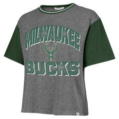 Gray Milwaukee Bucks '47 Women's Rise Clubhouse Ziggy Color Block T-Shirt | NBA