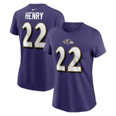 Baltimore Ravens Derrick Henry Women's Player Name & Number T-Shirt | NFL On sale