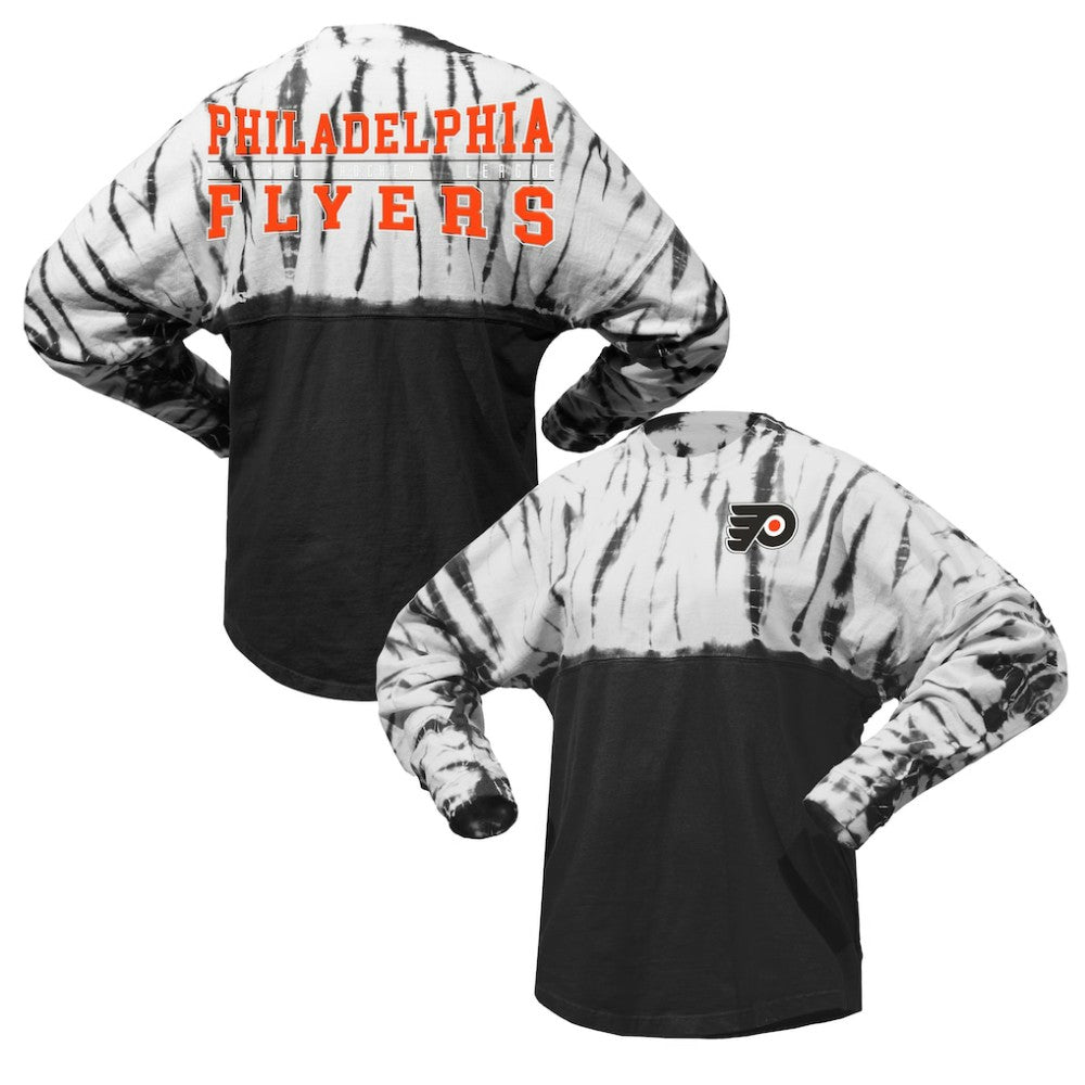 Philadelphia Flyers Spirit Jersey Unisex Crystal Half Dye Long Sleeve T-Shirt - NHL T-shirts