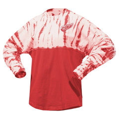 Detroit Red Wings Spirit Jersey Unisex Crystal Half Dye Long Sleeve T-Shirt - NHL T-shirts
