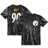 Pittsburgh Steelers T.J. Watt Women's Player Name & Number V-Neck Fashion Jersey | NFL Discount