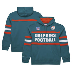 Miami Dolphins Vintage Logo Head Coach Fleece Pullover Hoodie | NFL New