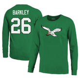Philadelphia Eagles Saquon Barkley Majestic Threads Name & Number Long Sleeve T-Shirt | NFL Online