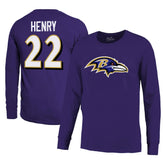 Baltimore Ravens Derrick Henry Majestic Threads Name & Number Long Sleeve T-Shirt | NFL Sale