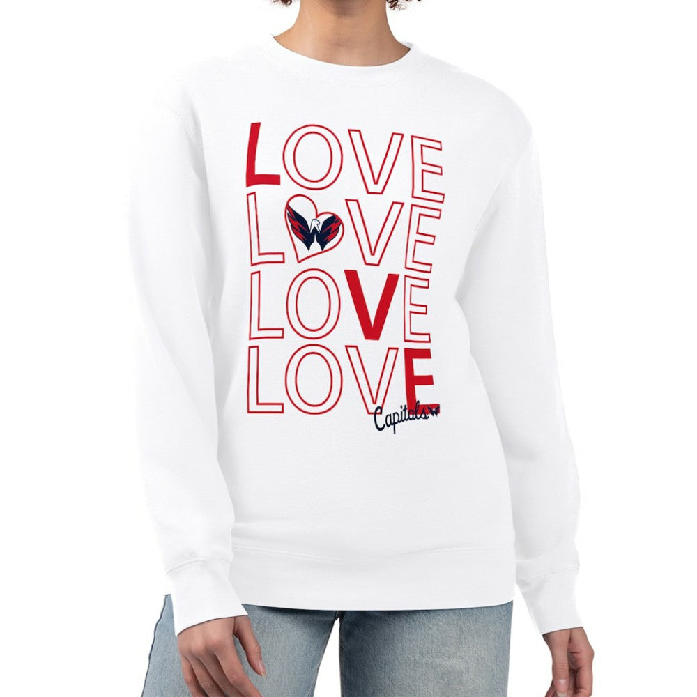 Washington Capitals G-III 4Her by Carl Banks Women's Lots Of Love Team Logo Graphic Pullover Sweatshirt - NHL Sweatshirts