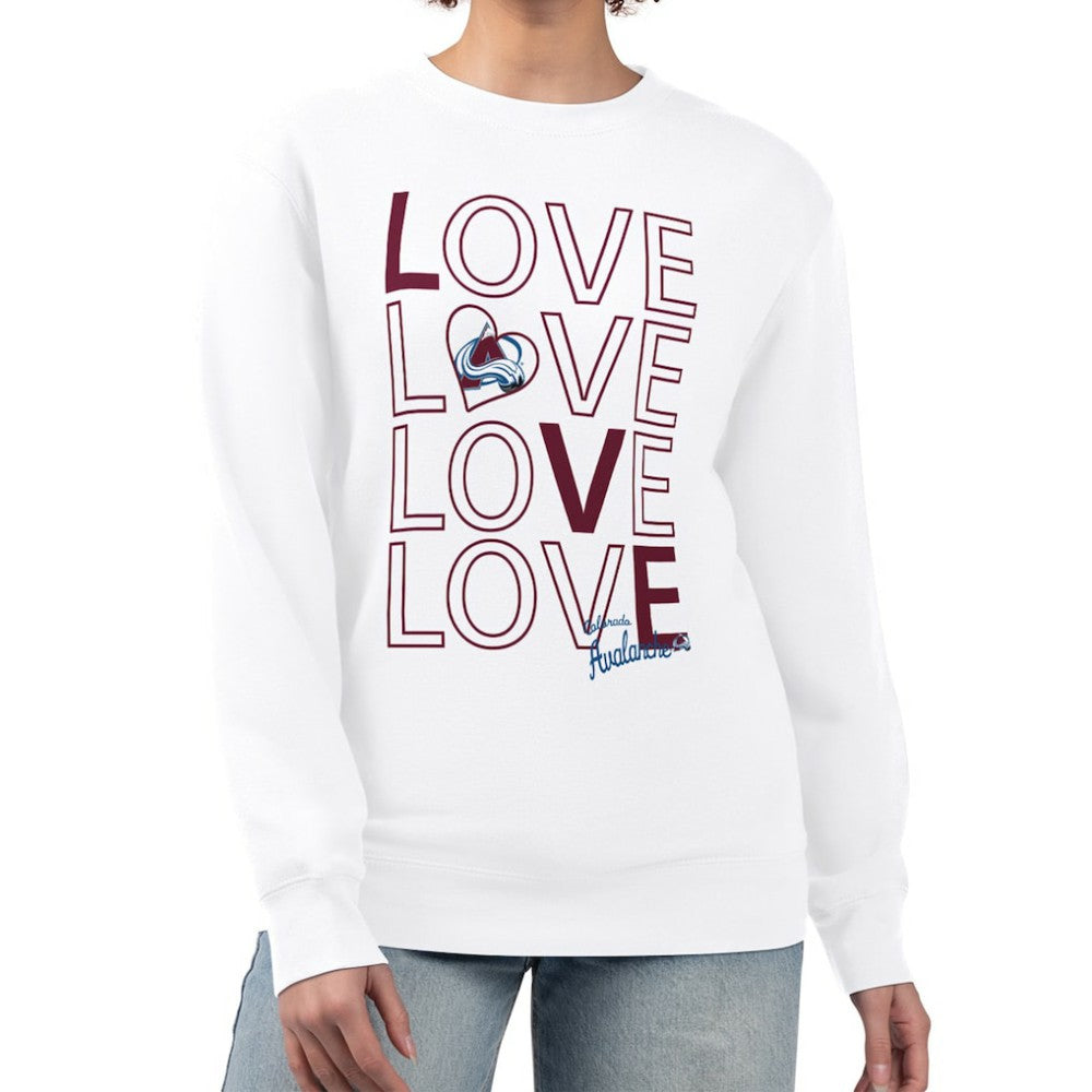 Colorado Avalanche G-III 4Her by Carl Banks Women's Lots Of Love Team Logo Graphic Pullover Sweatshirt - NHL Sweatshirts