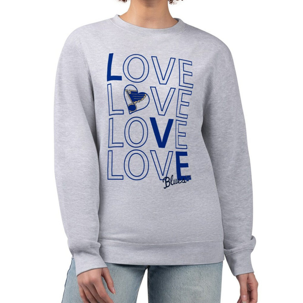 St. Louis Blues G-III 4Her by Carl Banks Women's Lots Of Love Team Logo Graphic Pullover Sweatshirt - NHL Sweatshirts