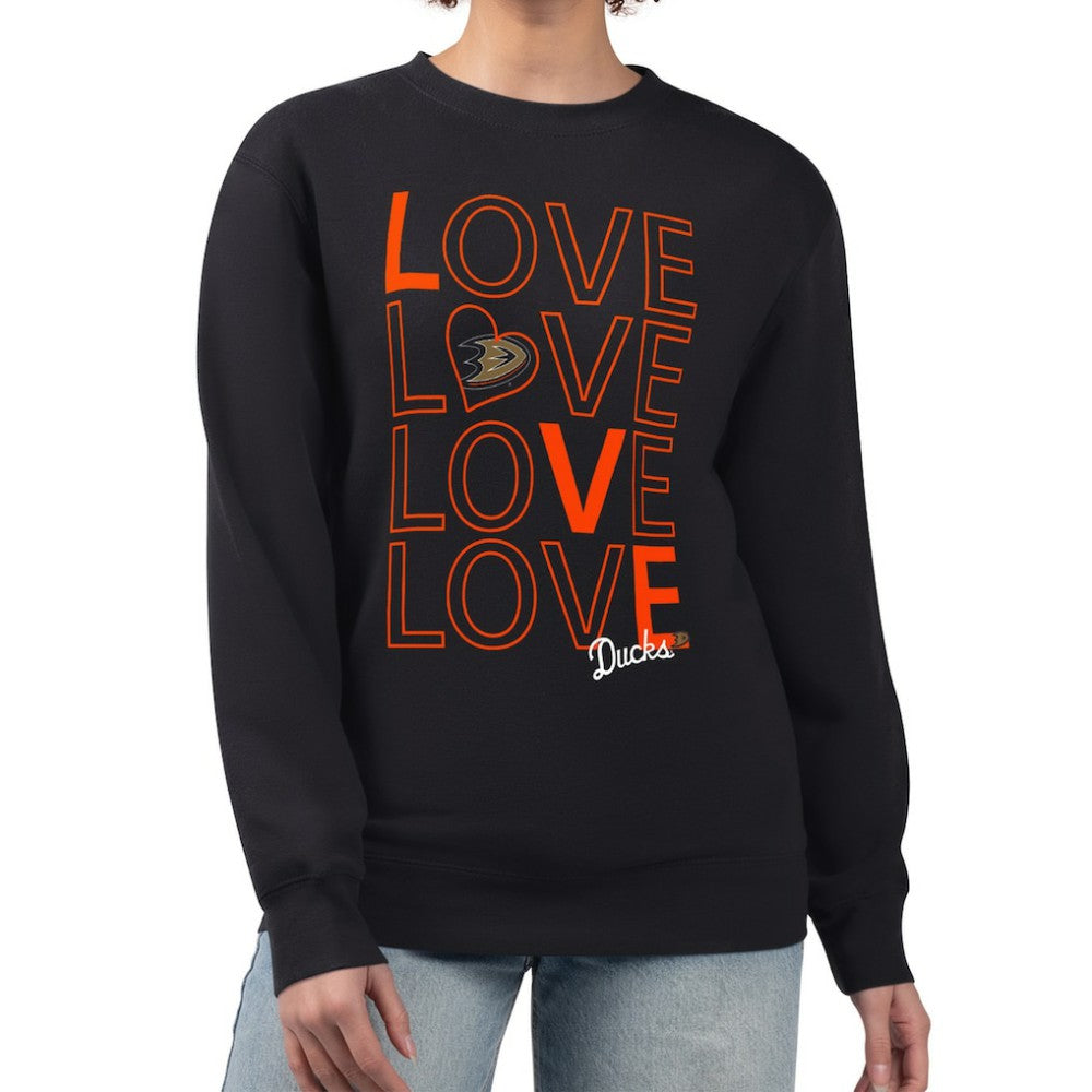 Anaheim Ducks G-III 4Her by Carl Banks Women's Lots Of Love Team Logo Graphic Pullover Sweatshirt - NHL Sweatshirts