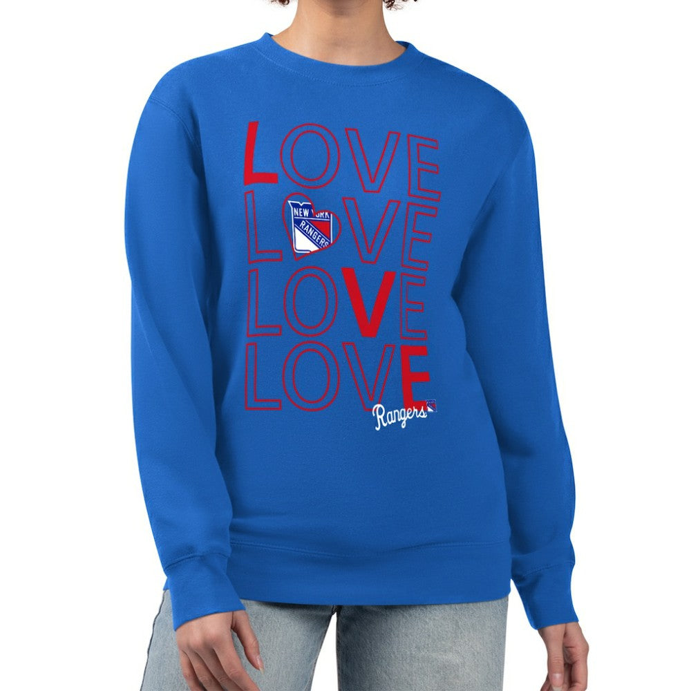 New York Rangers G-III 4Her by Carl Banks Women's Lots Of Love Team Logo Graphic Pullover Sweatshirt - NHL Sweatshirts