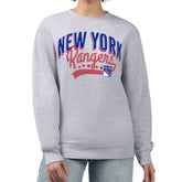 New York Rangers G-III 4Her by Carl Banks Women's Filigree Team Graphic Fleece Pullover Sweatshirt - NHL Sweatshirts