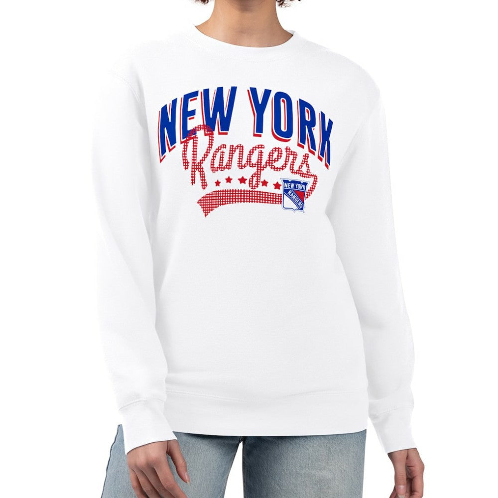 New York Rangers G-III 4Her by Carl Banks Women's Filigree Team Graphic Fleece Pullover Sweatshirt - NHL Sweatshirts