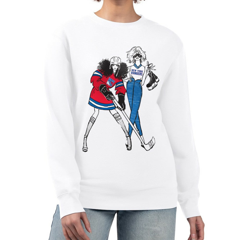 New York Rangers G-III 4Her by Carl Banks Women's Hockey Girls Team Graphic Fleece Pullover Sweatshirt - NHL Sweatshirts
