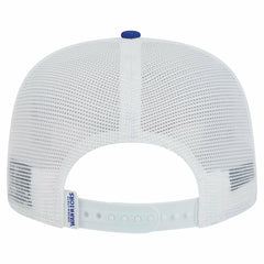 White/Royal Golden State Warriors Dip-Dye 9FIFTY A-Frame Trucker Snapback Hat sale | NBA