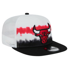 White/Black Chicago Bulls Dip-Dye 9FIFTY A-Frame Trucker Snapback Hat | NBA