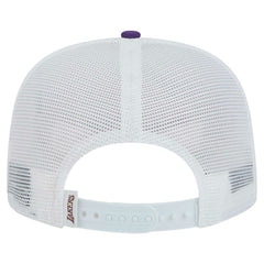 White/Purple Los Angeles Lakers Dip-Dye 9FIFTY A-Frame Trucker Snapback Hat | NBA