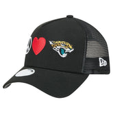 Jacksonville Jaguars Women's Peace & Love Trucker 9FORTY Adjustable Hat | NFL Hot