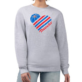 Heather Gray Oklahoma City Thunder G-III 4Her by Carl Banks Women's Heart Graphic Fleece Pullover Sweatshirt | NBA