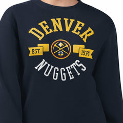 Navy Denver Nuggets G-III 4Her by Carl Banks Women's Large Team Logo Graphic Fleece Pullover Sweatshirt sale | NBA
